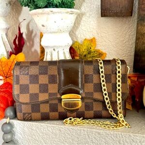 Louis Vuitton Damier Portefeiulle Sistina Long Bifold Wallet/converted